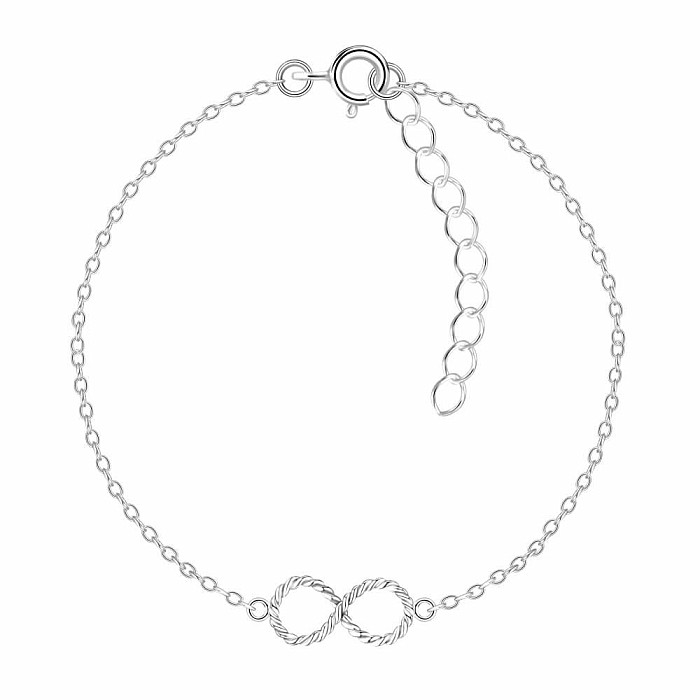 08698 Strieborný náramok retiazka INFINITY 18 cm - 18 cm, 0,80 g
