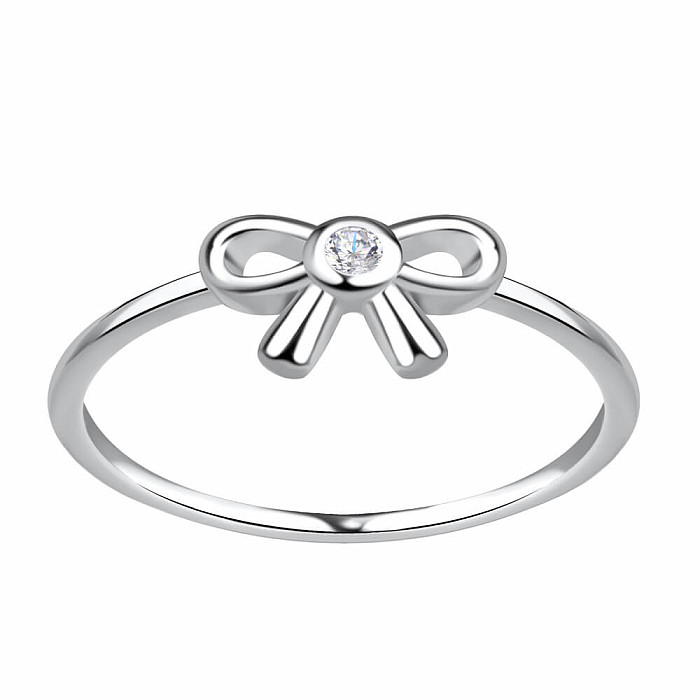 20562 Strieborný prsteň MAŠLIČKA so zirkónom - 56 mm (US 8), 1,18 g