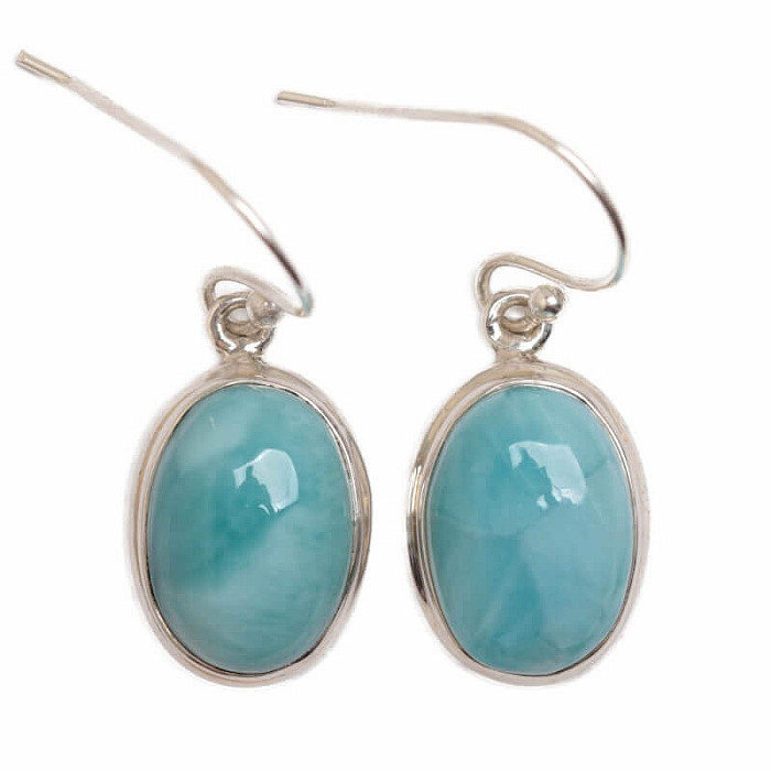 Larimar náušnice striebro Ag 925 E2594 - 1,6 cm, 5,7 g