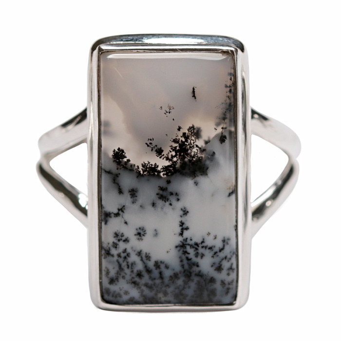 Opál dendritický prsteň striebro Ag 925 R27 - 61 mm (US 9,5), 6,4 g