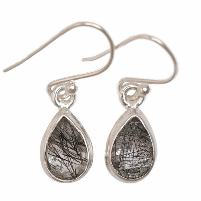 Turmalín v krištáli náušnice striebro Ag 925 E303 - 1,2 cm, 2,8 g