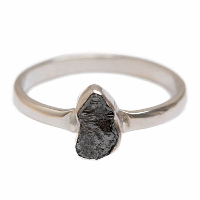 Diamant prírodný surový prsteň striebro Ag 925 R332 - 58 mm (US 8,5), 2,2 g