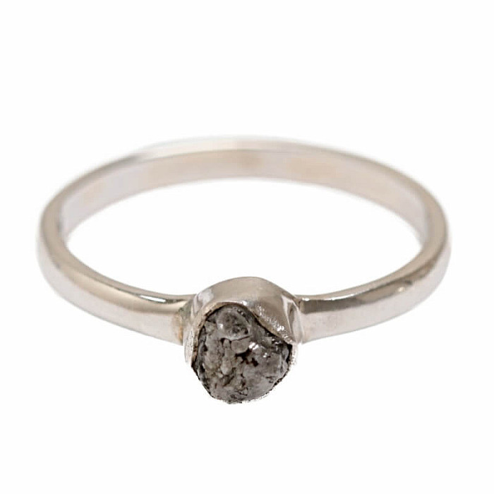 Diamant prírodný surový prsteň striebro Ag 925 R356 - 51 mm (US 5,5), 1,4 g