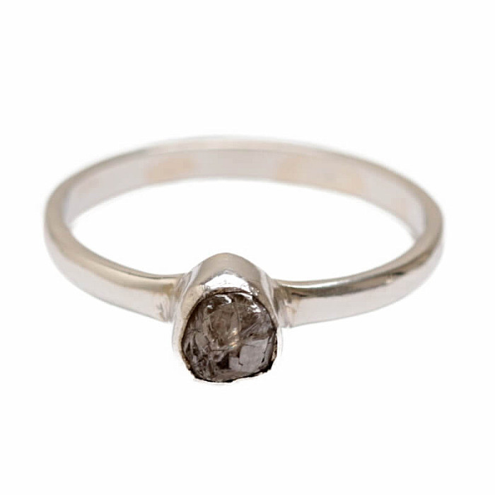 Diamant prírodný surový prsteň striebro Ag 925 R359 - 51 mm (US 5,5), 1,4 g