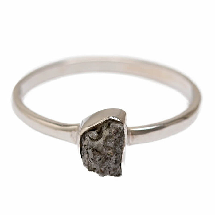 Diamant prírodný surový prsteň striebro Ag 925 R380 - 58 mm (US 8,5), 1,6 g