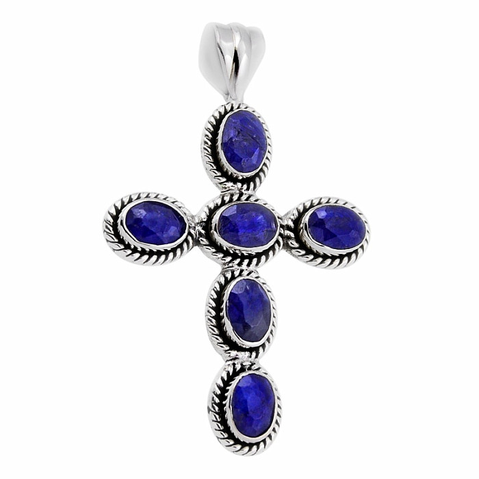 Zafír indický (upravený) prívesok striebro Ag 925 39015 - 3,8 cm, 7,3 g