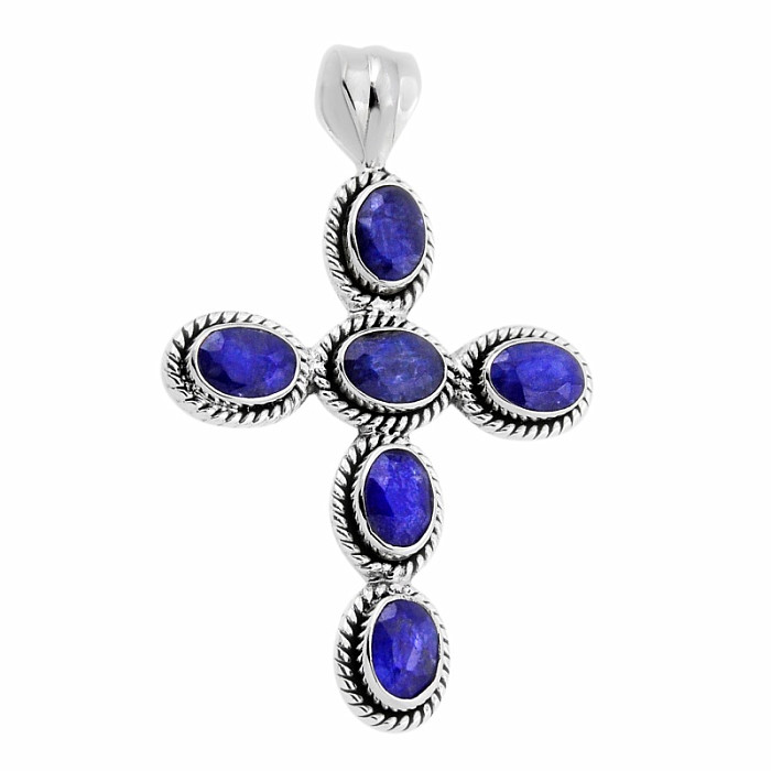 Zafír indický (upravený) prívesok striebro Ag 925 39032 - 3,9 cm, 7,3 g