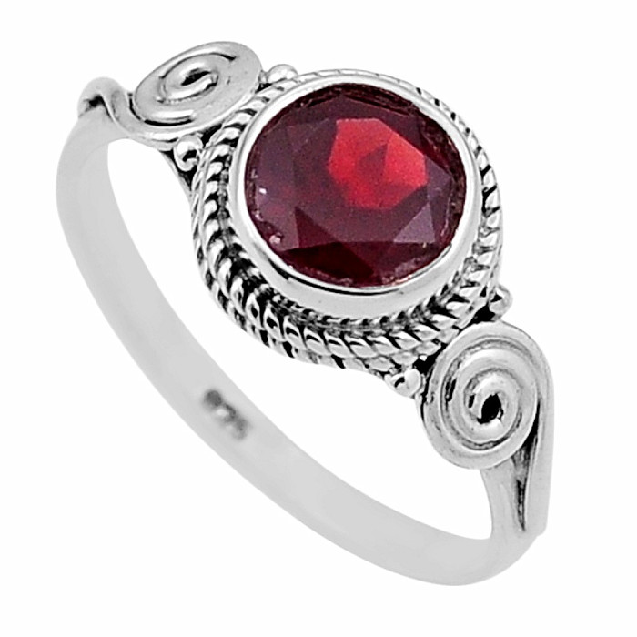 Granát brúsený prsteň striebro Ag 925 47552 - 54 mm (US 7), 2,5 g