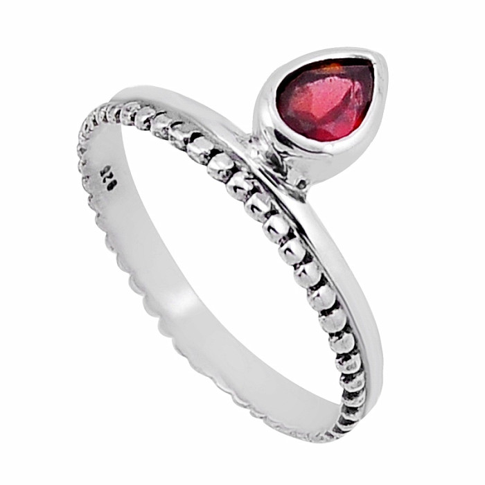 Granát brúsený prsteň striebro Ag 925 49447 - 56 mm (US 7,5), 1,3 g