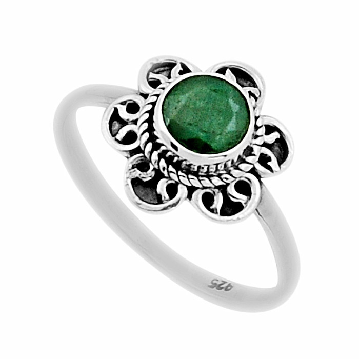Smaragd indický - upravený prsteň striebro Ag 925 50757 - 58 mm (US 8,5), 2,3 g