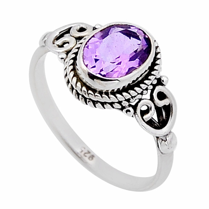 Ametyst brúsený prsteň striebro Ag 925 52669 - 56 mm (US 8,5), 2,4 g