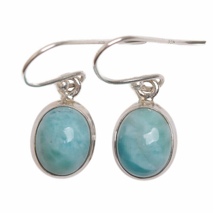 Larimar náušnice striebro Ag 925 E6 - 1,1 cm, 3,8 g