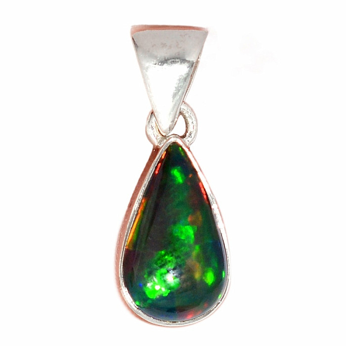 Opál čierny etiópsky prívesok striebro Ag 925 P696 - 1,4 cm, 1,4 g