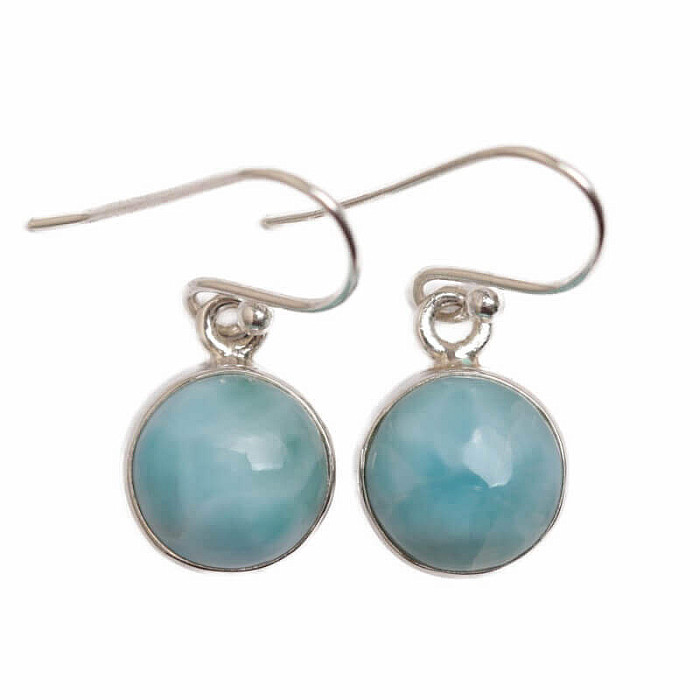 Larimar náušnice striebro Ag 925 E8 - 1 cm, 3,4 g
