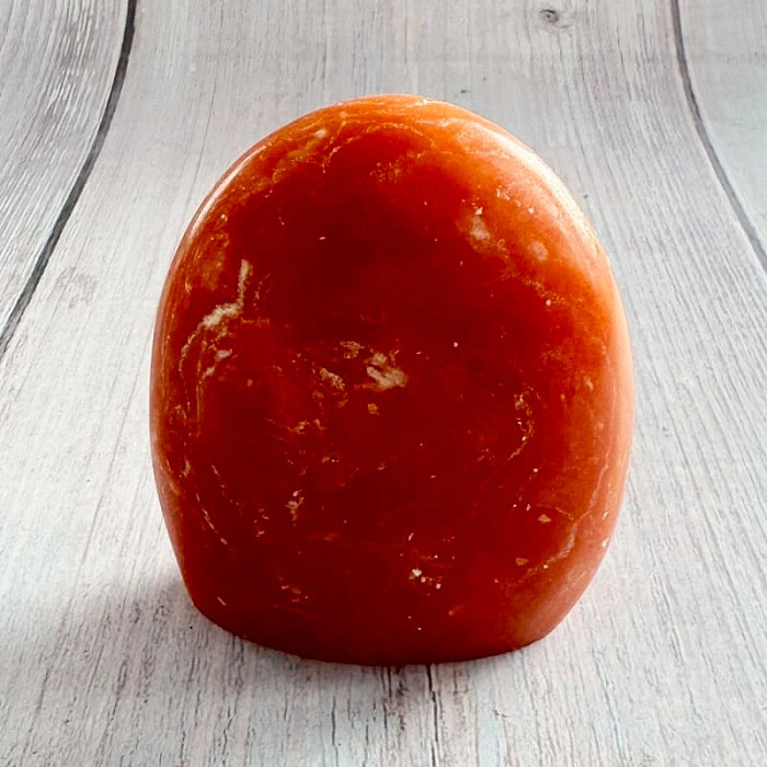 Kalcit oranžový leštený veľký freeform Madagaskar 13 - cca 6,2 x 7,3 cm, 207,4 g