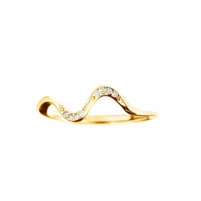 Strieborný pozlátený prsteň Golden Wave - 58 mm (US 9), 0,9 g