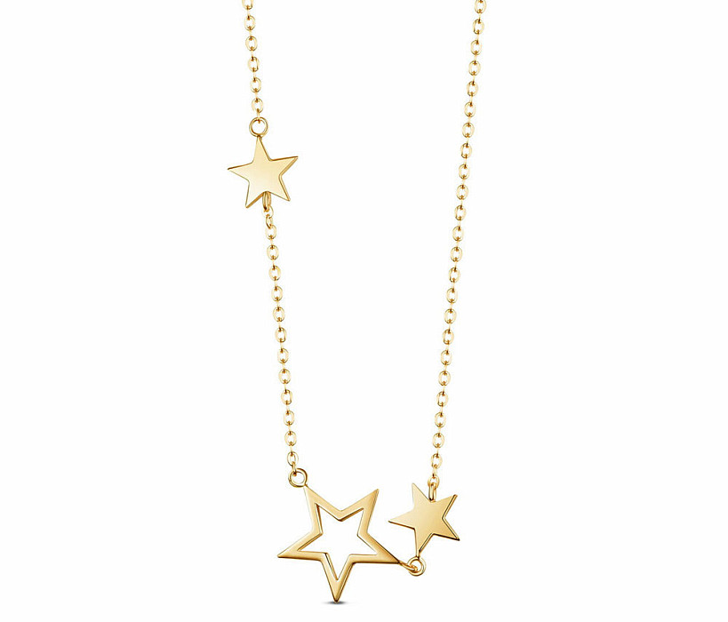 Strieborný náhrdelník Golden Stars - cca 49 cm
