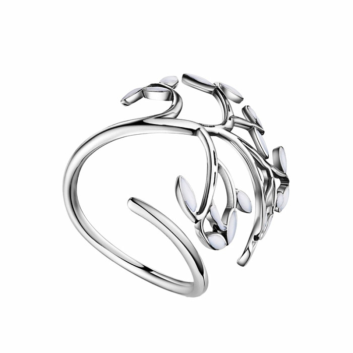 Strieborný rhodiovaný prsteň White tree - 62 mm (US 11)