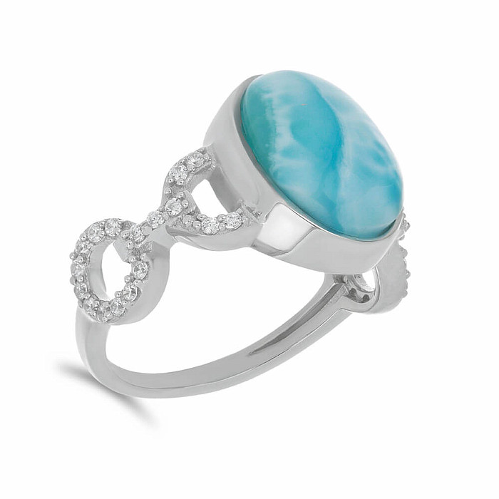 Larimar prsteň striebro Ag 925 VR056016 - 52 mm (US 6), 4,7 g