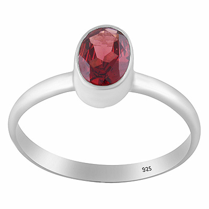 Strieborný prsteň s granátom - 53 mm (US 6,5), 1,6 g