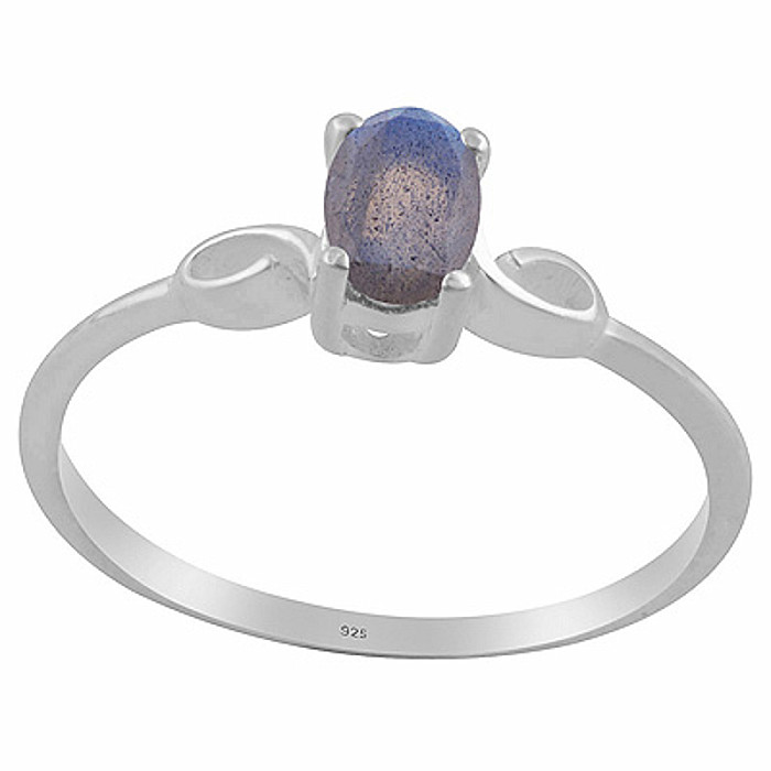 Strieborný prsteň s labradoritom - 59 mm (US 9), 1,3 g