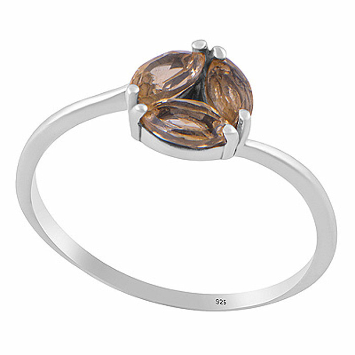 Strieborný prsteň s citrínom - 57 mm (US 8), 1,6 g