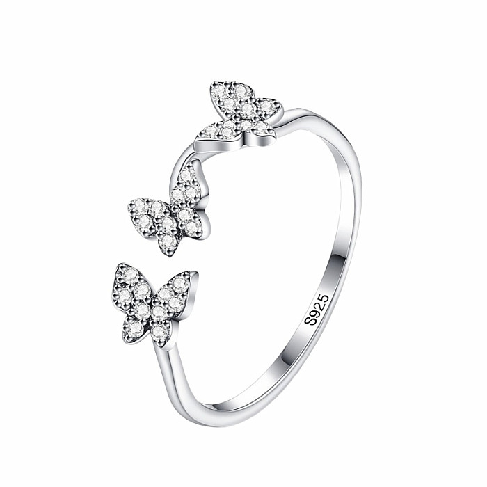 Strieborný prsteň Three Butterflies - 54 mm (US 7), 1 g