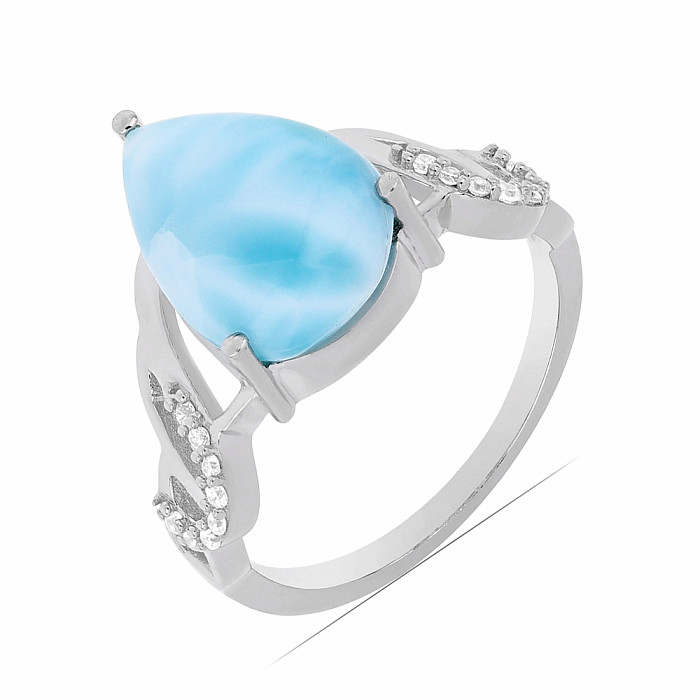 Larimar prsteň striebro Ag 925 VR049758 - 54 mm (US 7), 3,7 g