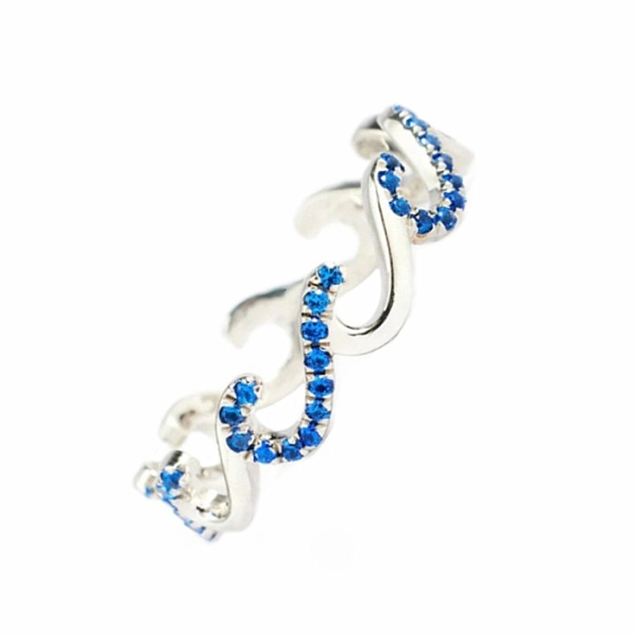 Strieborný prsteň Blue Wave - 58 mm (US 9), 2,49 g