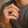 1005 Pánsky strieborný prsteň Lapis lazuli