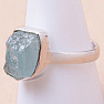 Akvamarín surový prsteň striebro Ag 925 R1516