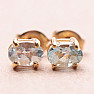 Topaz modrý brúsený náušnice pozlátené striebro Ag 925 20147
