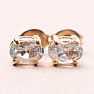 Topaz modrý brúsený náušnice pozlátené striebro Ag 925 20154