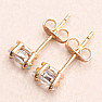 Topaz modrý brúsený náušnice pozlátené striebro Ag 925 20154
