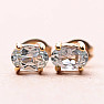 Topaz modrý brúsený náušnice pozlátené striebro Ag 925 20157