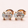 Topaz modrý brúsený náušnice pozlátené striebro Ag 925 20159