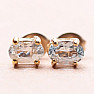 Topaz modrý brúsený náušnice pozlátené striebro Ag 925 20160