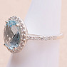 Topaz modrý prsteň striebro Ag 925 21937