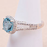 Topaz modrý prsteň striebro Ag 925 21979
