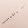 Vltavín, Herkimer diamant a meteorit Campo del Cielo náramok striebro Ag 925 LOT26