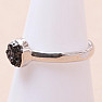 Diamant prírodný surový prsteň striebro Ag 925 R303