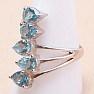 Topaz modrý prsteň striebro Ag 925 KO317