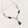 Vltavín, Herkimer diamant a meteorit náhrdelník striebro Ag 925 LOT32