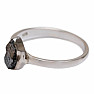 Diamant prírodný surový prsteň striebro Ag 925 R332