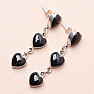 Obsidián náušnice striebro Ag 925 34960