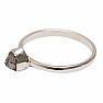 Diamant prírodný surový prsteň striebro Ag 925 R359