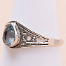 Topaz modrý prsteň striebro Ag 925 MIX37