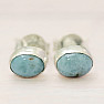 Larimar náušnice kôstky striebro Ag 925 37461