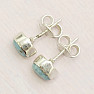 Larimar náušnice kôstky striebro Ag 925 37461