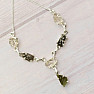 Vltavín, Herkimer diamant a meteorit náhrdelník striebro Ag 925 LOT40